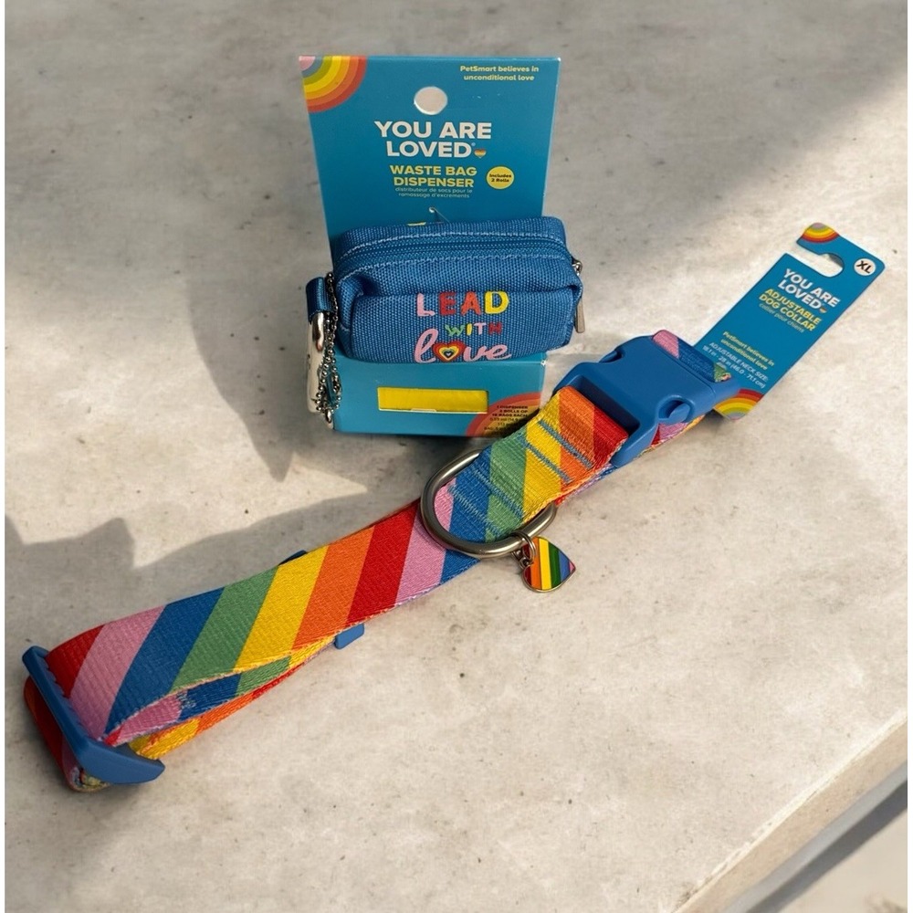 Top Paw Pride YOU ARE LOVED‎ Dog Waste Poop Bag Dispenser + XL Adjustable Collar